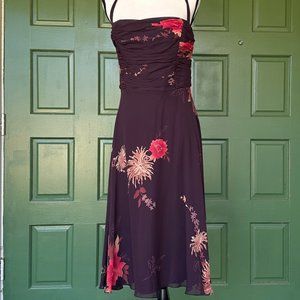 Vintage 90's | Flowy Silk Floral Sundress | Maggy London | 10